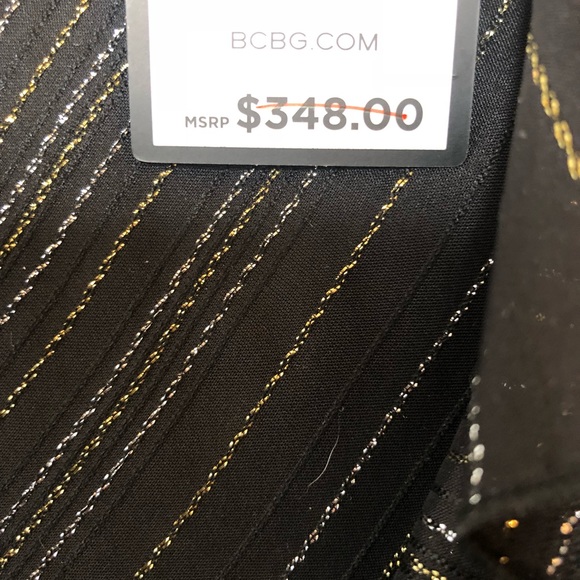Bcbgmaxazria NWT metallic chiffon dress - Picture 7 of 8